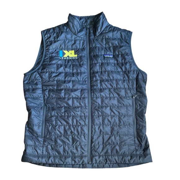 Patagonia Men’s Gray Nano Full Zip Company Logo Quilted Puffer Vest Large Gray - Picture 1 of 13